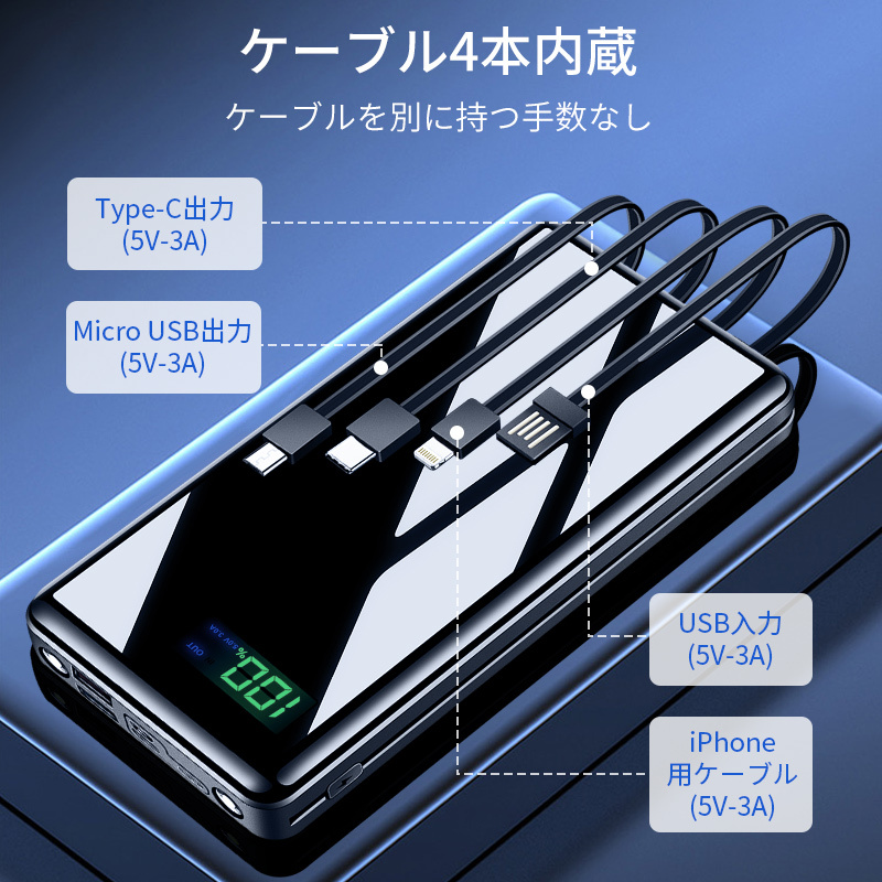 新品大人気(新品) モバイルバッテリー 40800mAh [DeliToo] バッテリー/充電器
